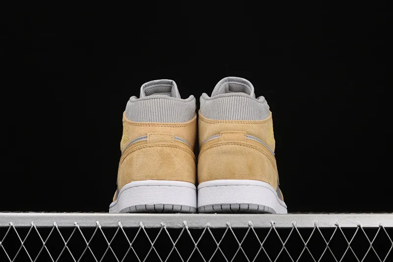 All categories Air Jordan Jordan series basketball shoes Air Jordan 1 Mid Air Jordan 1 Mid AJ1 Joe 1 Zhongbang Maca color yellow cement gray basketball shoes DA4666-001